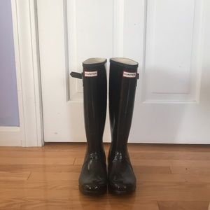 Hunter Rainboots, Black, Size 6